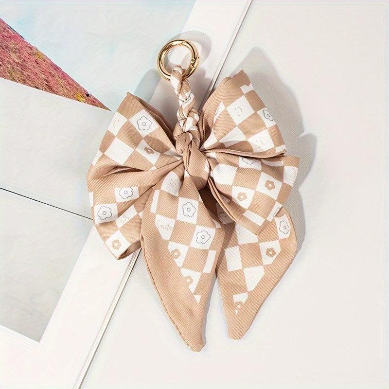 Stylish Red & Paisley DIY Bow Bag Chain for Handbag and Purse Decoration