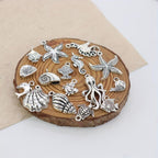Mixed Alloy Sea Creatures Pendants for DIY Crafting