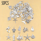 Mixed Alloy Sea Creatures Pendants for DIY Crafting
