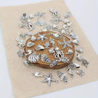 Mixed Alloy Sea Creatures Pendants for DIY Crafting