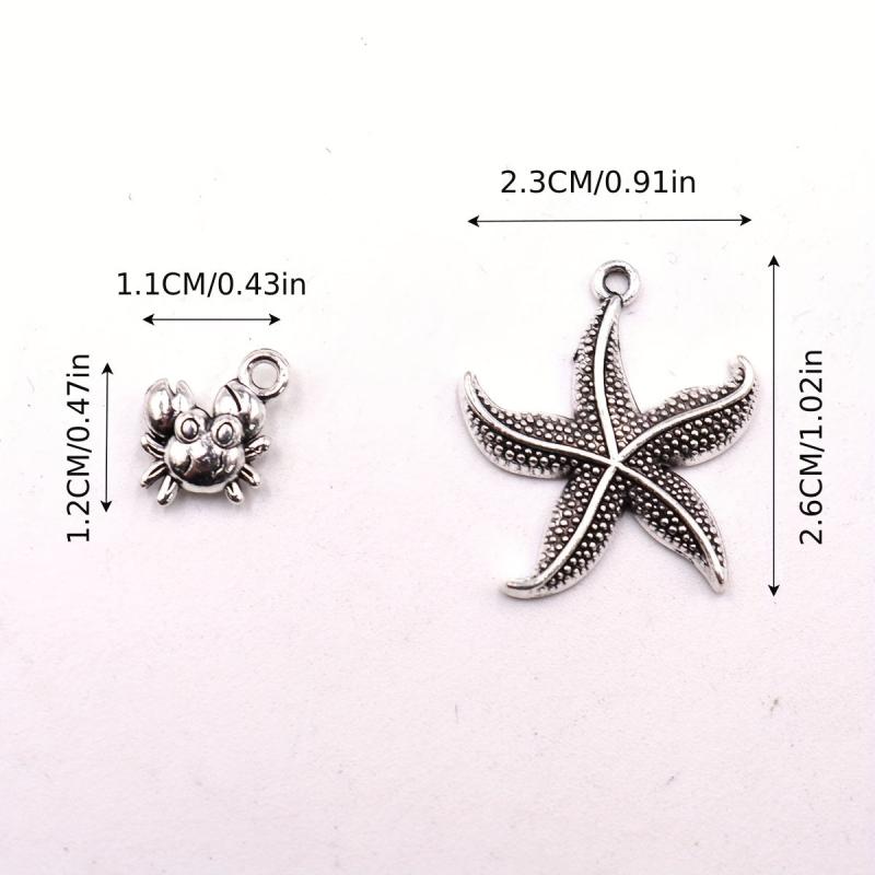 Mixed Alloy Sea Creatures Pendants for DIY Crafting