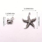 Mixed Alloy Sea Creatures Pendants for DIY Crafting