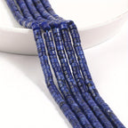 145pcs 2x4mm Lapis Lazuli Stone Cylindrical Beads for Jewelry Making