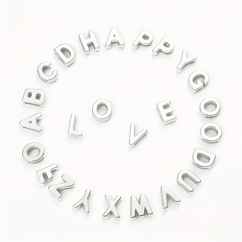 150-300 Mixed Letter Beads Plastic Acrylic Silver Alphabet for DIY Crafts