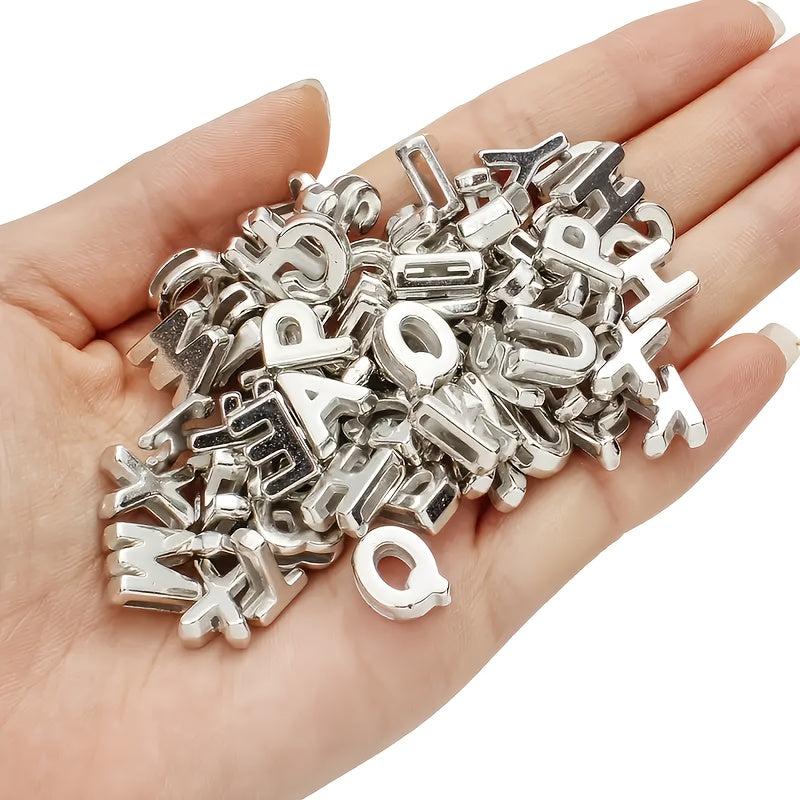150-300 Mixed Letter Beads Plastic Acrylic Silver Alphabet for DIY Crafts
