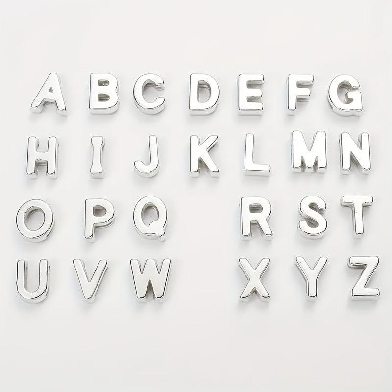 150-300 Mixed Letter Beads Plastic Acrylic Silver Alphabet for DIY Crafts