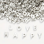 150-300 Mixed Letter Beads Plastic Acrylic Silver Alphabet for DIY Crafts