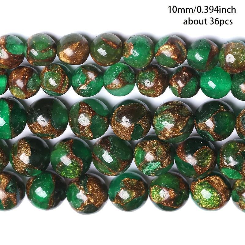 6-8-10MM Green Cloisonne Natural Stone Loose Round Beads