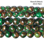 6-8-10MM Green Cloisonne Natural Stone Loose Round Beads