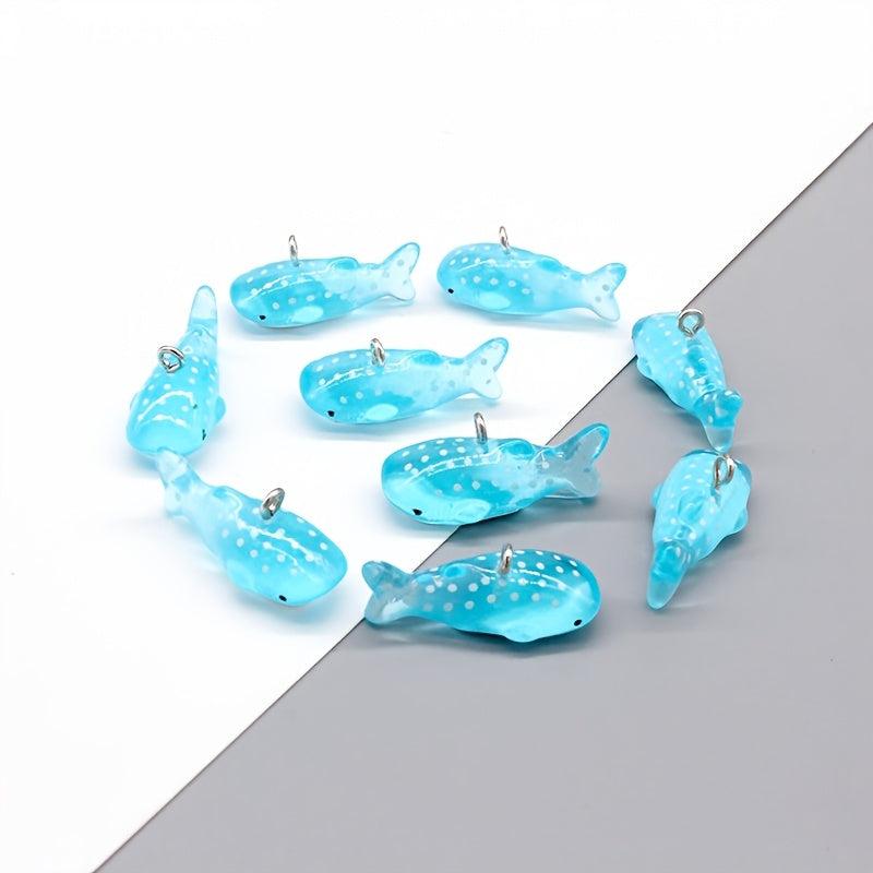 10pcs Whale Shark Charms with Jewelry Findings for DIY Animal Pendant
