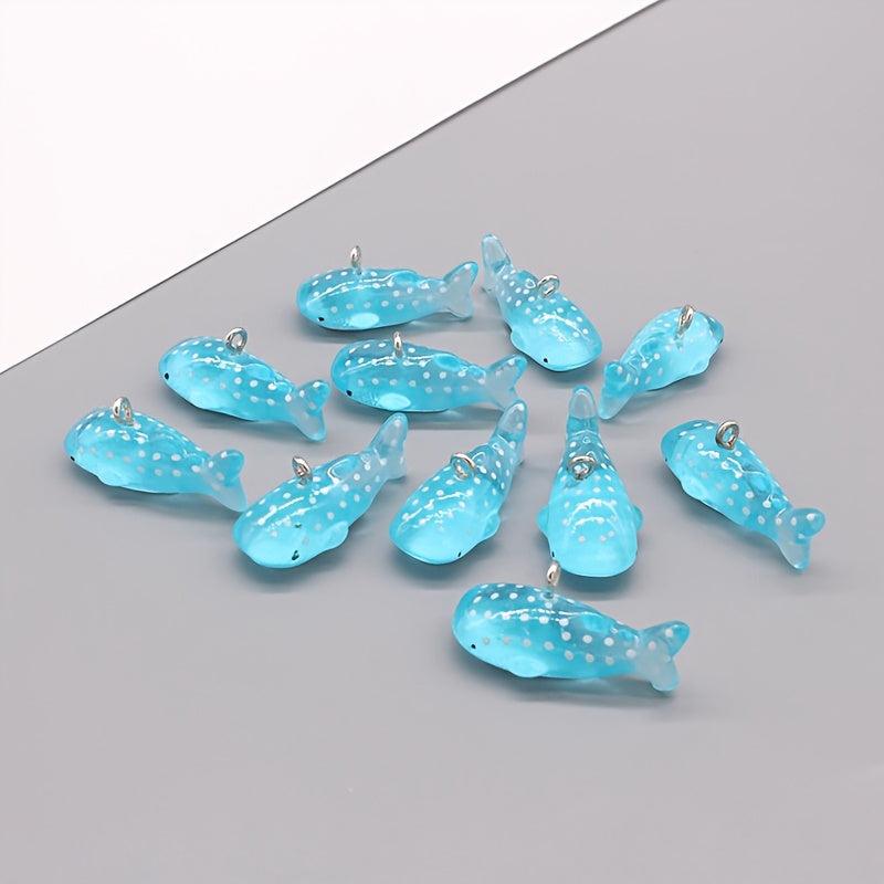 10pcs Whale Shark Charms with Jewelry Findings for DIY Animal Pendant