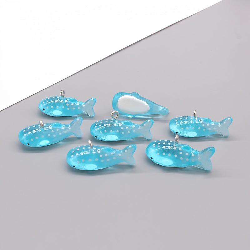 10pcs Whale Shark Charms with Jewelry Findings for DIY Animal Pendant