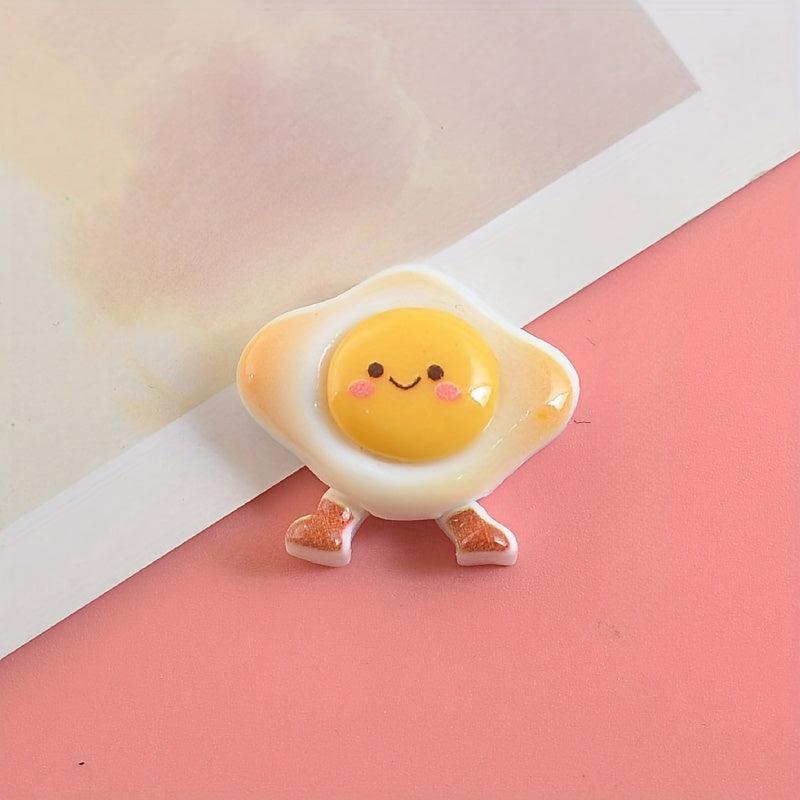 10pcs Resin Food Charms for DIY Crafts Egg Burger Cookie Miniatures
