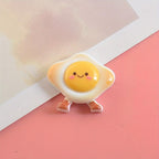 10pcs Resin Food Charms for DIY Crafts Egg Burger Cookie Miniatures