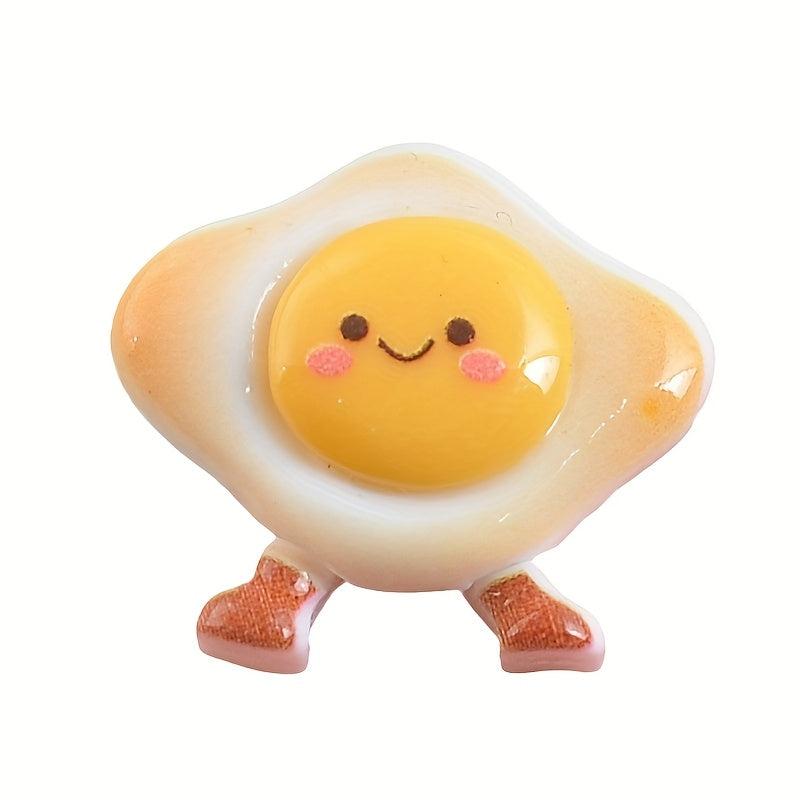 10pcs Resin Food Charms for DIY Crafts Egg Burger Cookie Miniatures