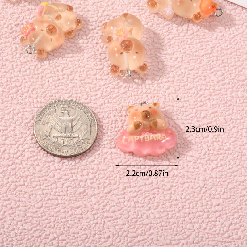 12pcs Glow in the Dark Capybara Pendant for DIY Jewelry Making