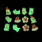 12pcs Glow in the Dark Capybara Pendant for DIY Jewelry Making