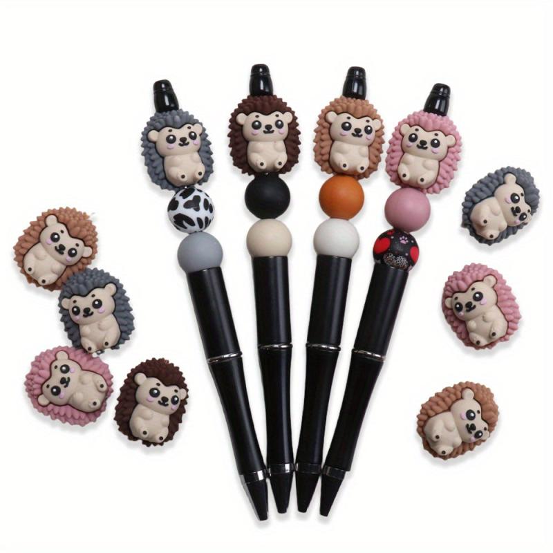 12pcs Hedgehog Silicone Beads for DIY Jewelry & Crafts