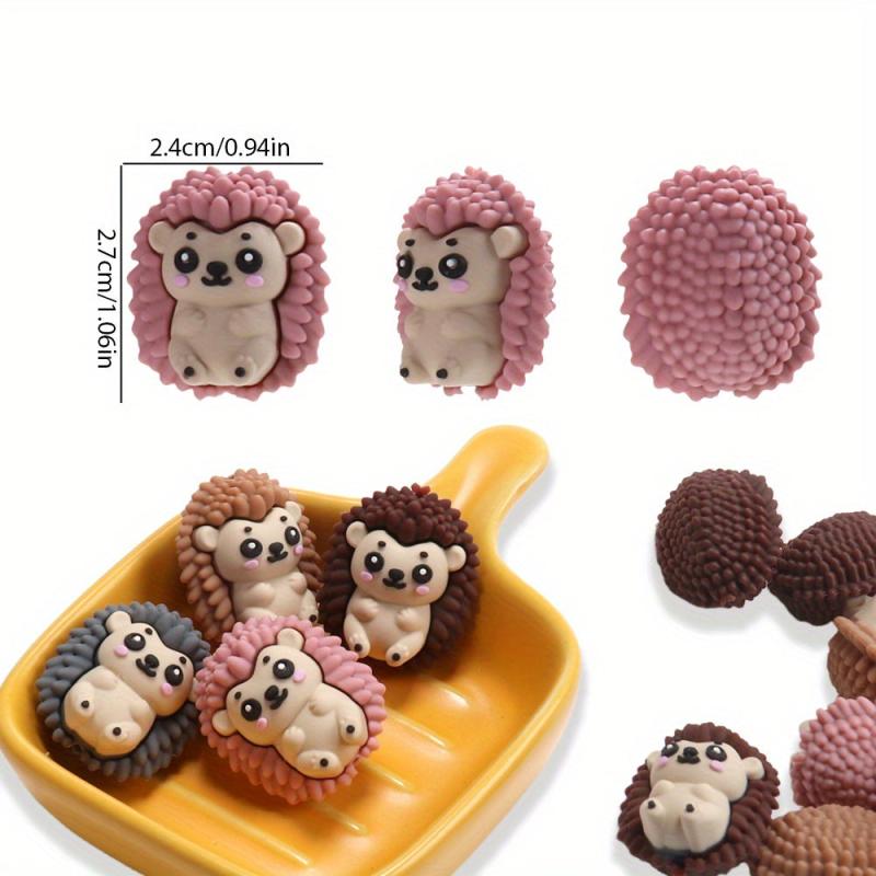 12pcs Hedgehog Silicone Beads for DIY Jewelry & Crafts