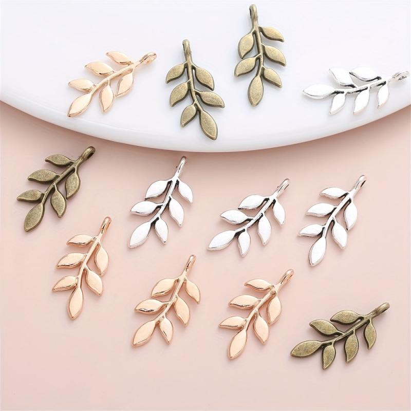 10pcs Willow Leaf Pendant for Women Jewelry Making