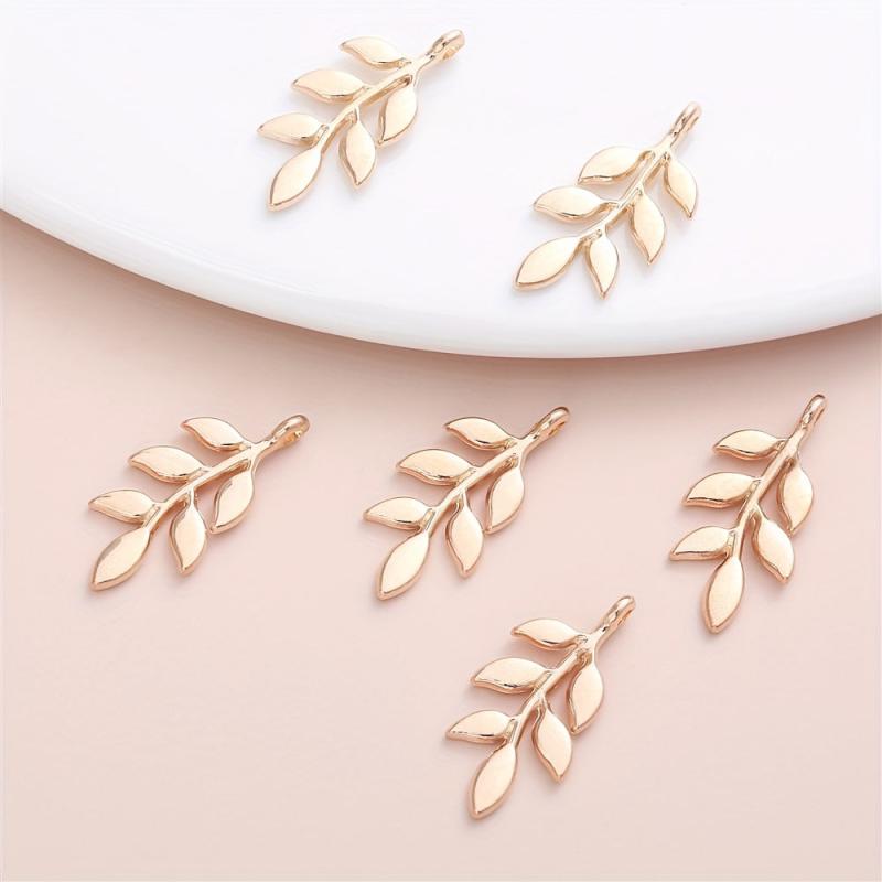 10pcs Willow Leaf Pendant for Women Jewelry Making