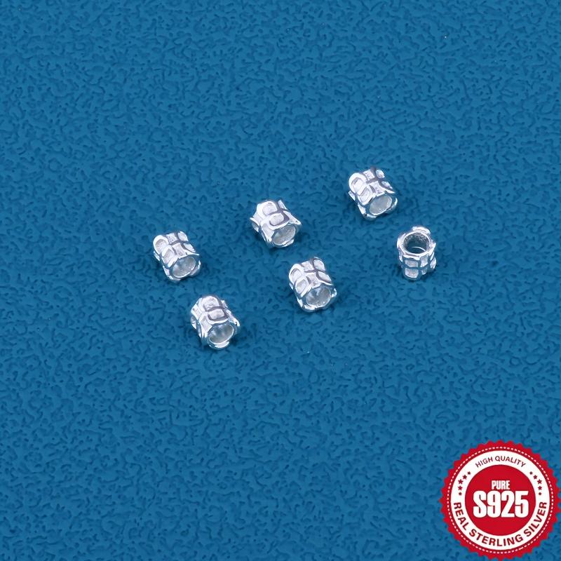 11pcs S925 Silver 8 Prong Spacer Beads for DIY Bracelet, True Word Spacer Beads