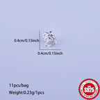11pcs S925 Silver 8 Prong Spacer Beads for DIY Bracelet, True Word Spacer Beads
