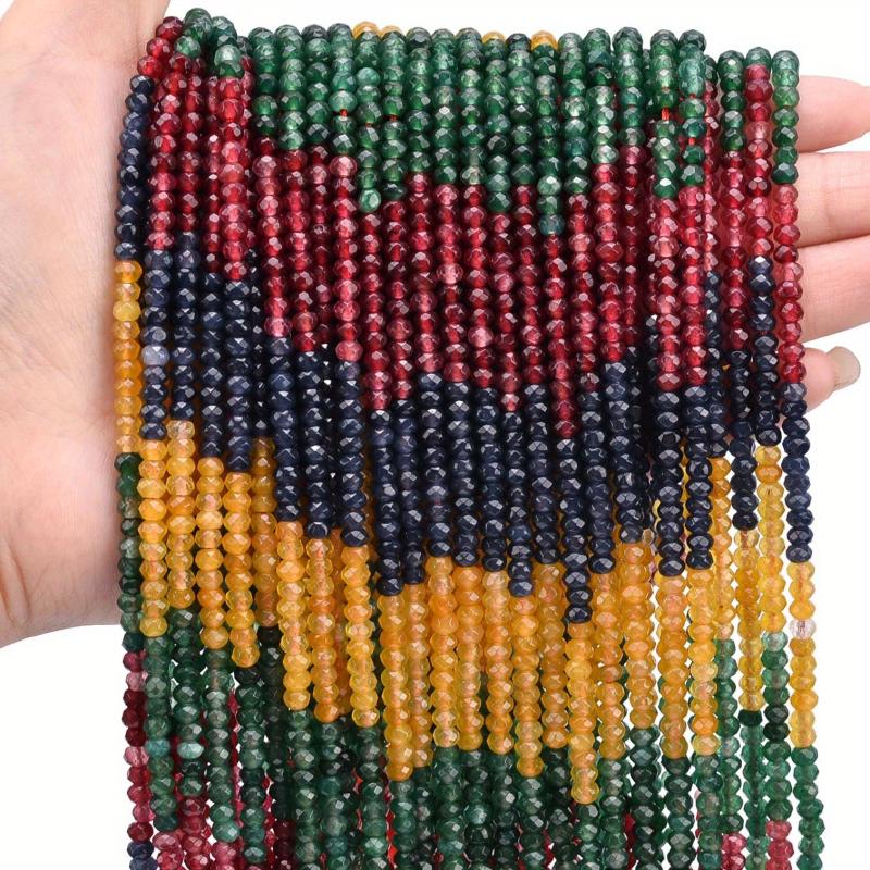 115pcs Multicolor Natural Stone Beads for Jewelry Making