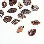 12pcs Bohemian Leaf Wooden Charms for Jewelry Making and Decoration