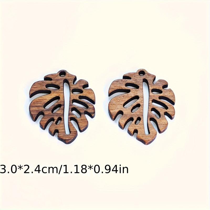 12pcs Bohemian Leaf Wooden Charms for Jewelry Making and Decoration