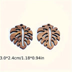12pcs Bohemian Leaf Wooden Charms for Jewelry Making and Decoration