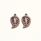 12pcs Bohemian Leaf Wooden Charms for Jewelry Making and Decoration