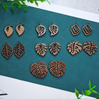 12pcs Bohemian Leaf Wooden Charms for Jewelry Making and Decoration