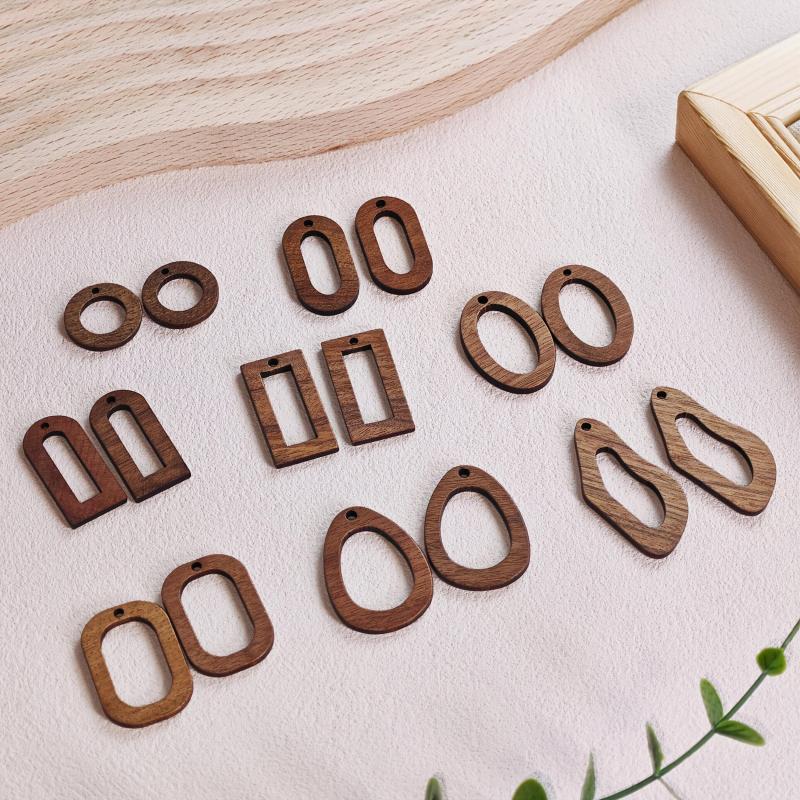 12pcs 16pcs Geometric Walnut Earrings Pendant DIY Jewelry Making Set