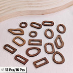 12pcs 16pcs Geometric Walnut Earrings Pendant DIY Jewelry Making Set