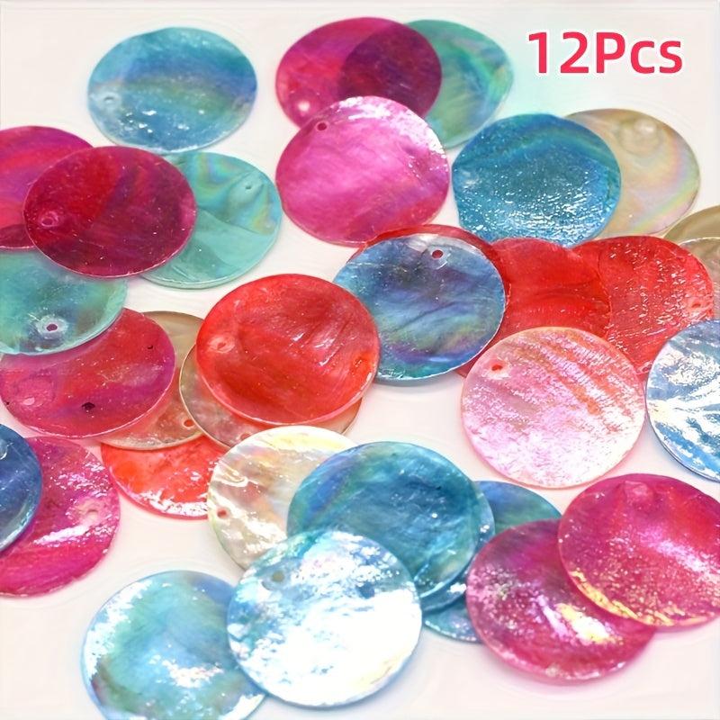 12pcs Mother of Pearl Shell Discs Reflective for DIY Jewelry