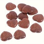 12 Golden Sandstone Heart Shaped Crystals for Home Decor & DIY Jewelry
