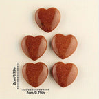 12 Golden Sandstone Heart Shaped Crystals for Home Decor & DIY Jewelry