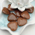 12 Golden Sandstone Heart Shaped Crystals for Home Decor & DIY Jewelry