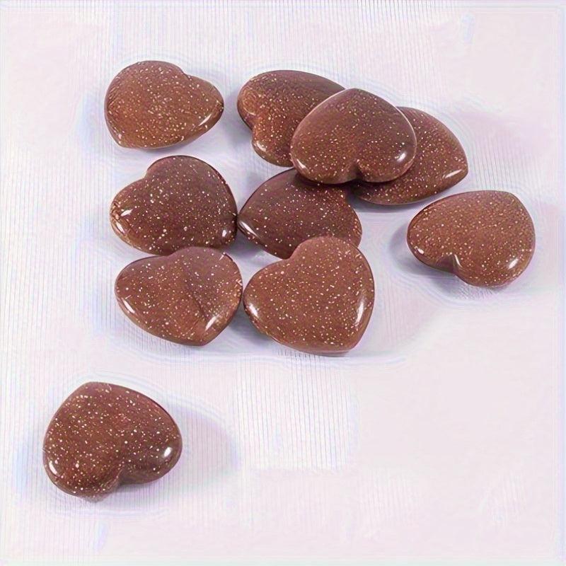 12 Golden Sandstone Heart Shaped Crystals for Home Decor & DIY Jewelry