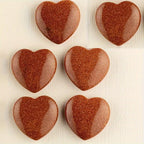 12 Golden Sandstone Heart Shaped Crystals for Home Decor & DIY Jewelry