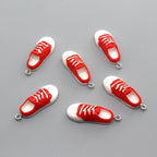10pcs Red Sports Shoes Charms Resin Pendants for DIY Jewelry Making
