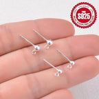 10pcs S925 Silvery Ball Jump Rings Earring Studs DIY Jewelry Making Pack