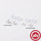 10pcs S925 Silvery Ball Jump Rings Earring Studs DIY Jewelry Making Pack