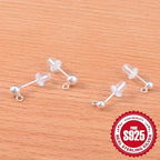 10pcs S925 Silvery Ball Jump Rings Earring Studs DIY Jewelry Making Pack