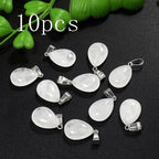 10pcs Small Water Drop Stone Bead Pendant Charms DIY Jewelry Making