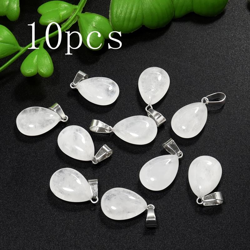 10pcs Small Water Drop Stone Bead Pendant Charms DIY Jewelry Making