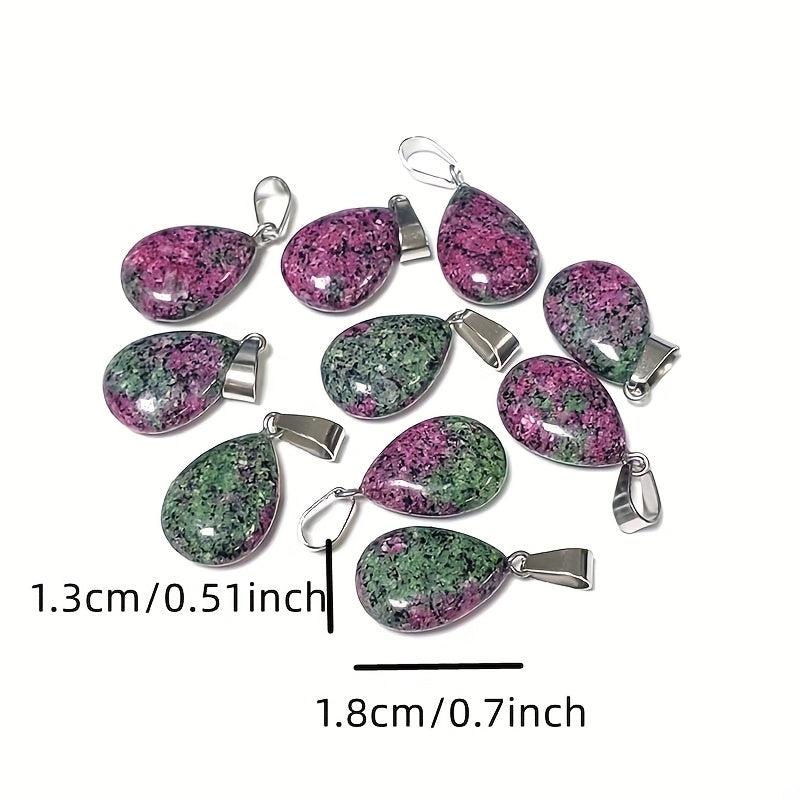 10pcs Small Water Drop Stone Bead Pendant Charms DIY Jewelry Making