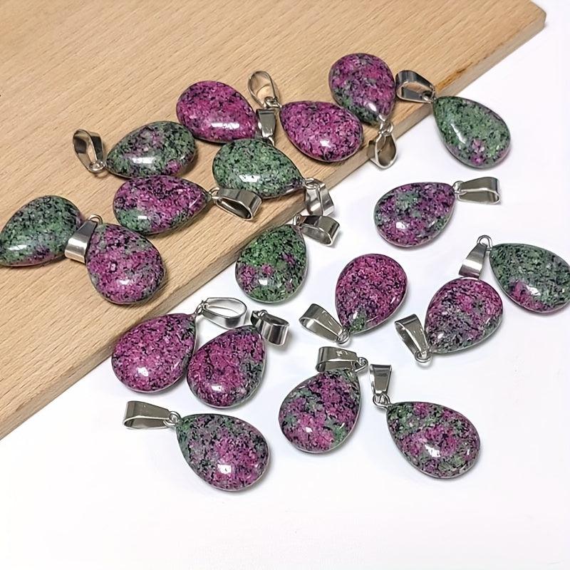 10pcs Small Water Drop Stone Bead Pendant Charms DIY Jewelry Making