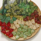 50pcs Christmas Tree Beads Red Green Clear Golden Brown Straight Hole Beads